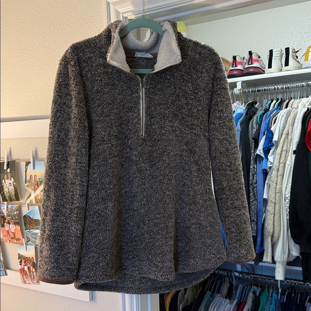 Cozy brown Quarter-Zip Sweater